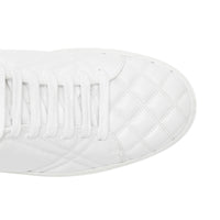 OPTIC WHITE Sneakers en cuir matelassé à motif check