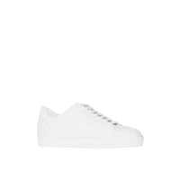OPTIC WHITE Sneakers en cuir matelassé à motif check