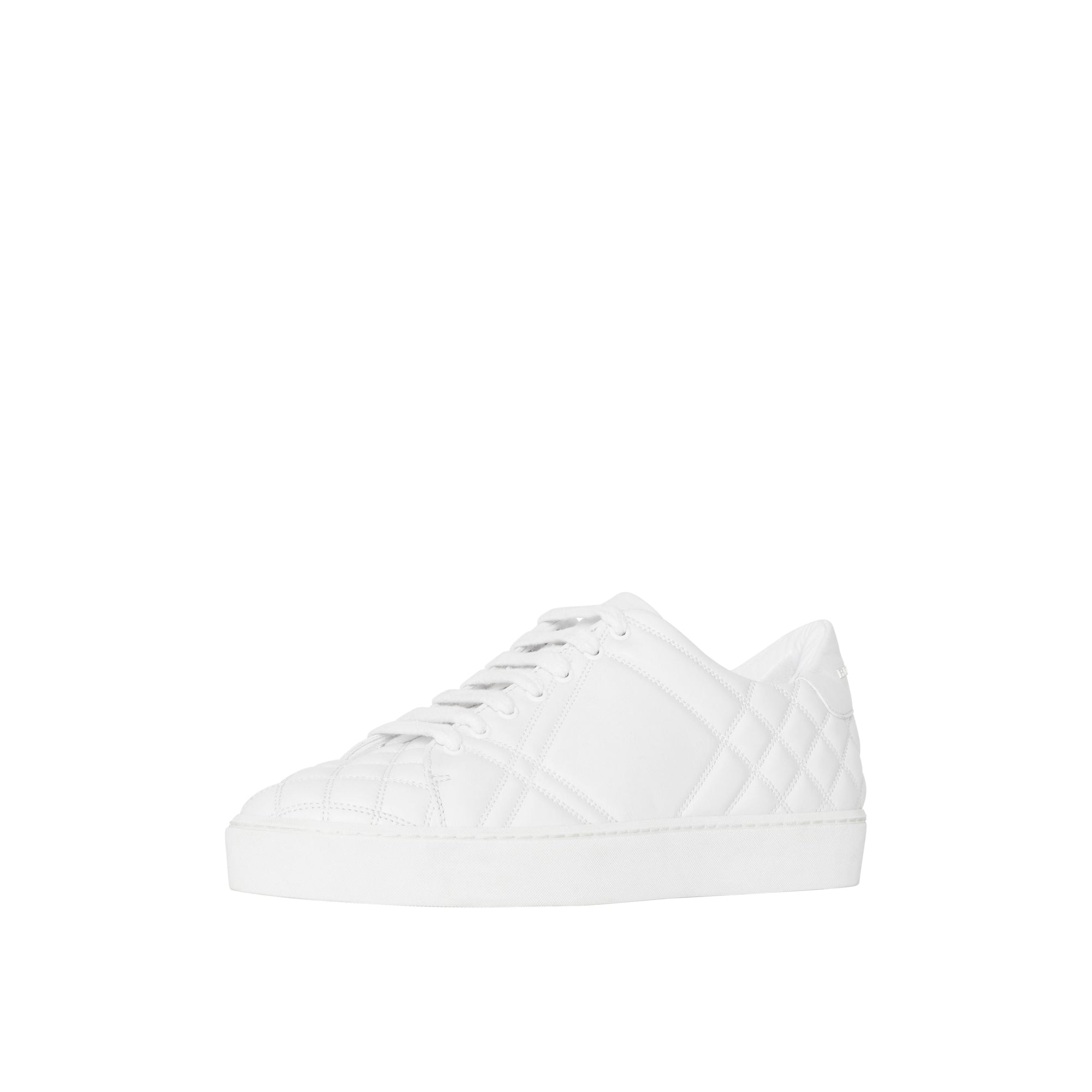 OPTIC WHITE Sneakers en cuir matelassé à motif check