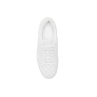 OPTIC WHITE Sneakers en cuir matelassé à motif check