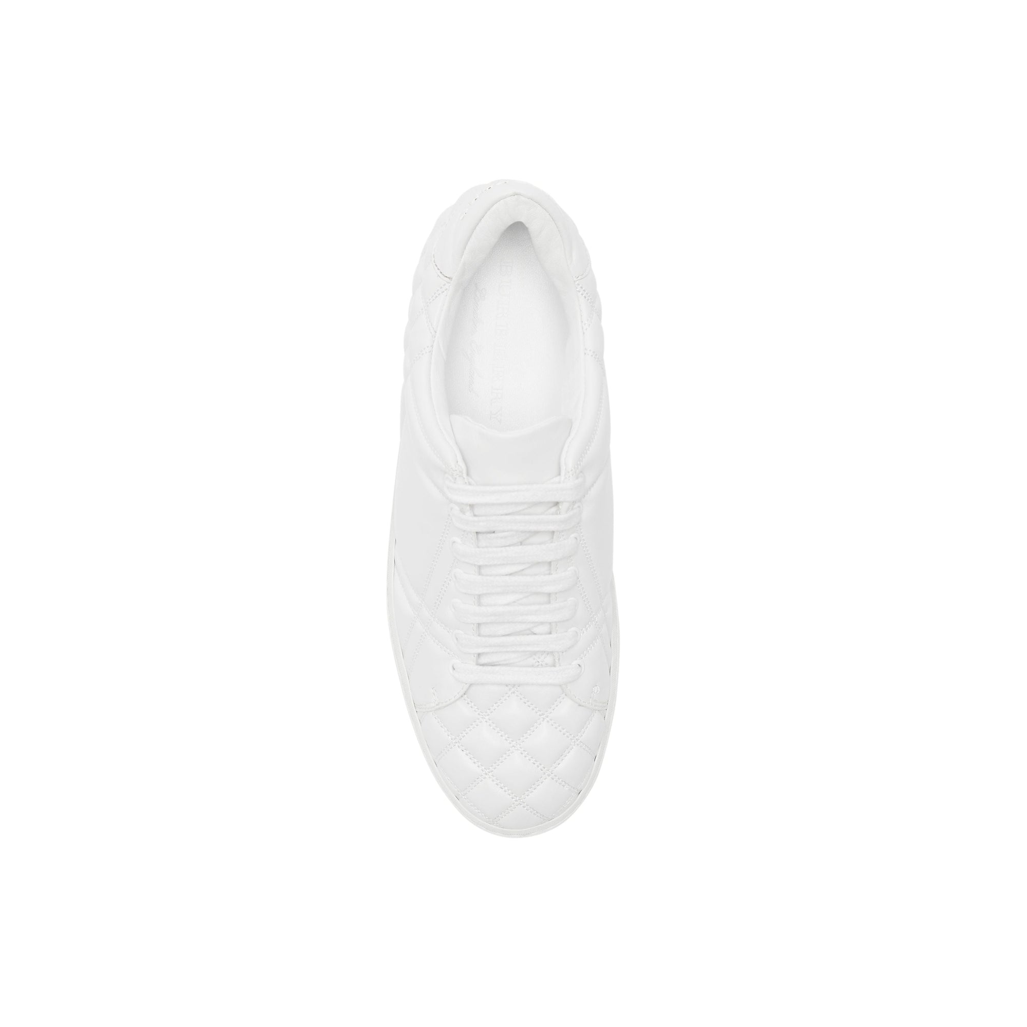 OPTIC WHITE Sneakers en cuir matelassé à motif check