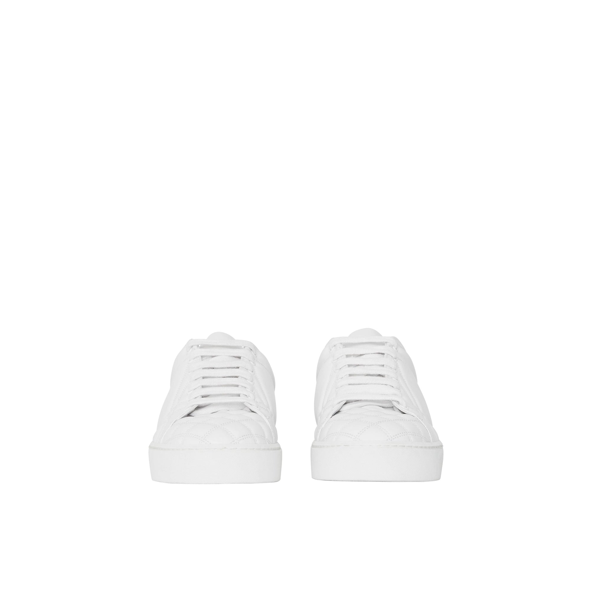 OPTIC WHITE Sneakers en cuir matelassé à motif check