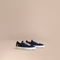 INDIGO BLUE Sneakers en cuir et coton House check surteint