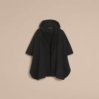 BLACK Poncho à capuche en jersey avec appliqués en dentelle
