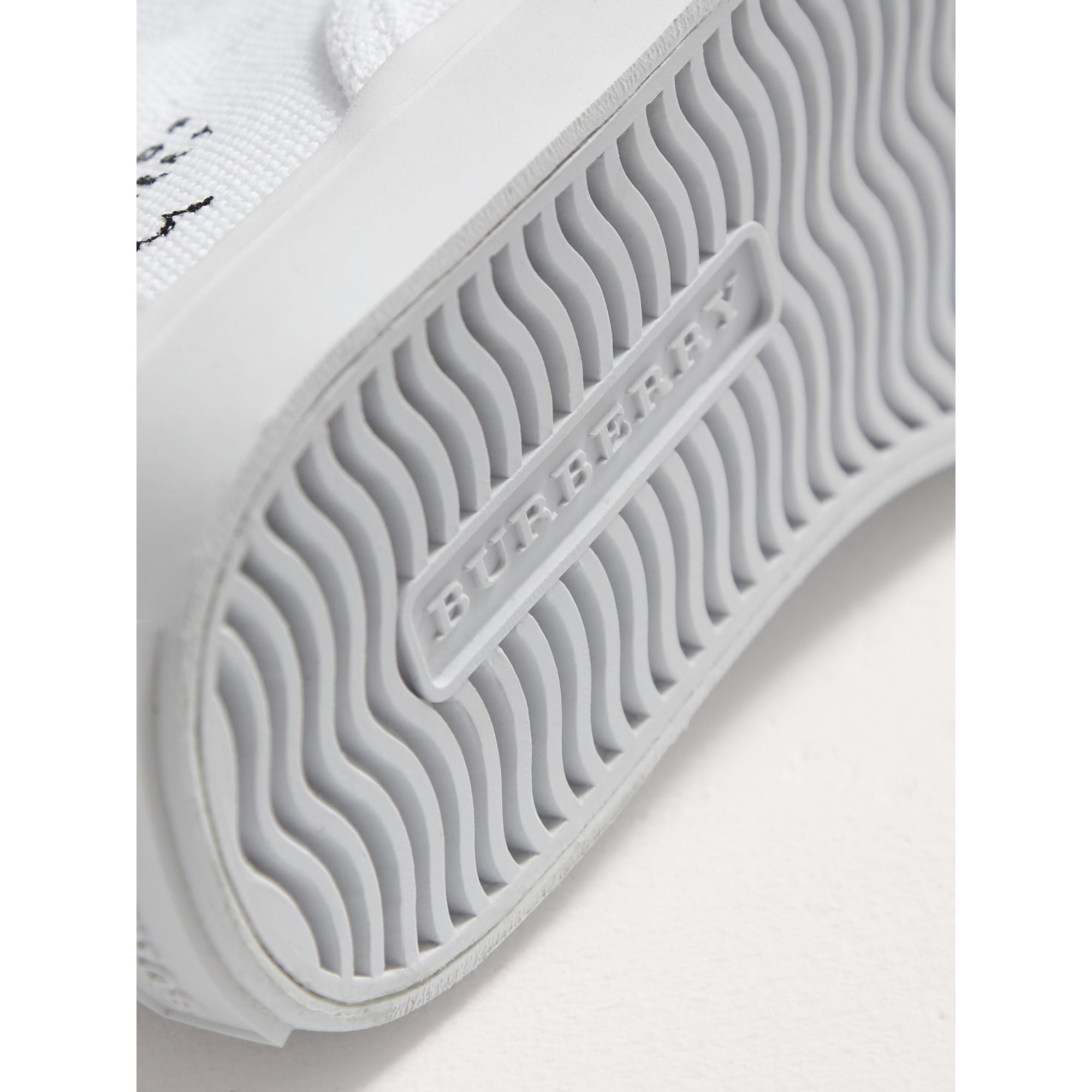 OPTIC WHITE Sneakers sans lacets en cuir et coton à imprimé Doodle