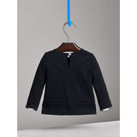 NAVY Haut en coton avec plis et motif check