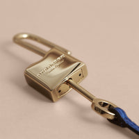 HYDRANGEA BLUE Bijou porte-clés en cuir à motif Bestiaire avec cadenas