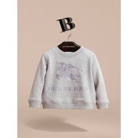 GREY MELANGE Sweat-shirt en jersey de coton brodé