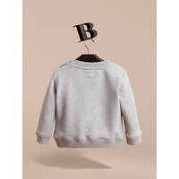 GREY MELANGE Sweat-shirt en jersey de coton brodé