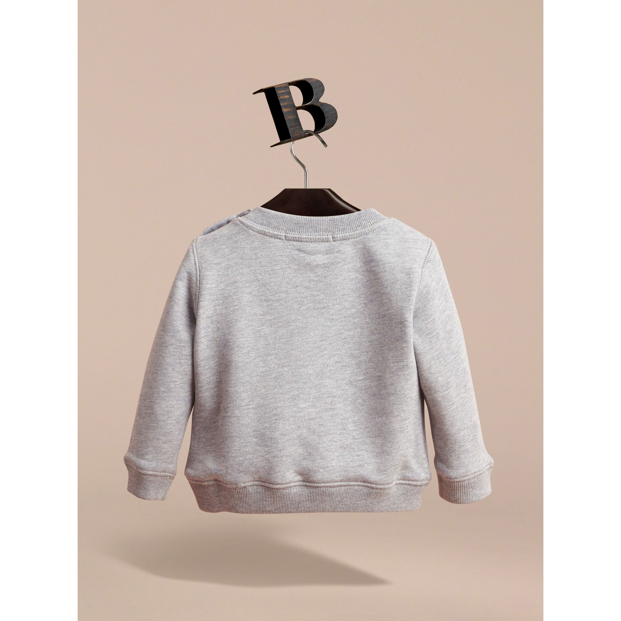GREY MELANGE Sweat-shirt en jersey de coton brodé