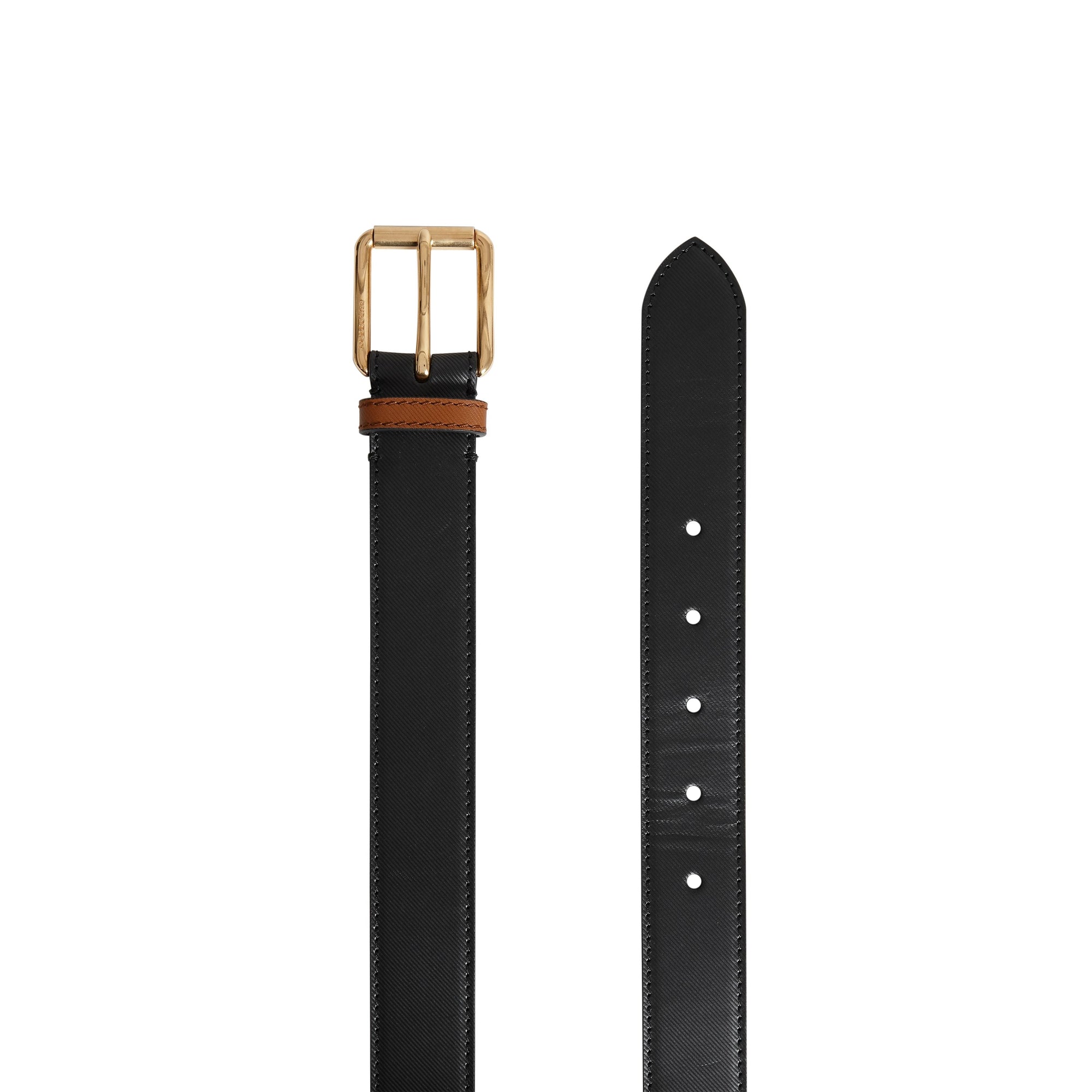 BLACK Ceinture en cuir trench bicolore