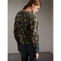 SAGE GREEN Pull en coton à imprimé Bestiaire