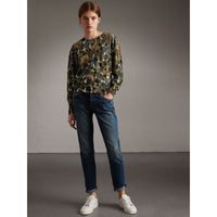 SAGE GREEN Pull en coton à imprimé Bestiaire