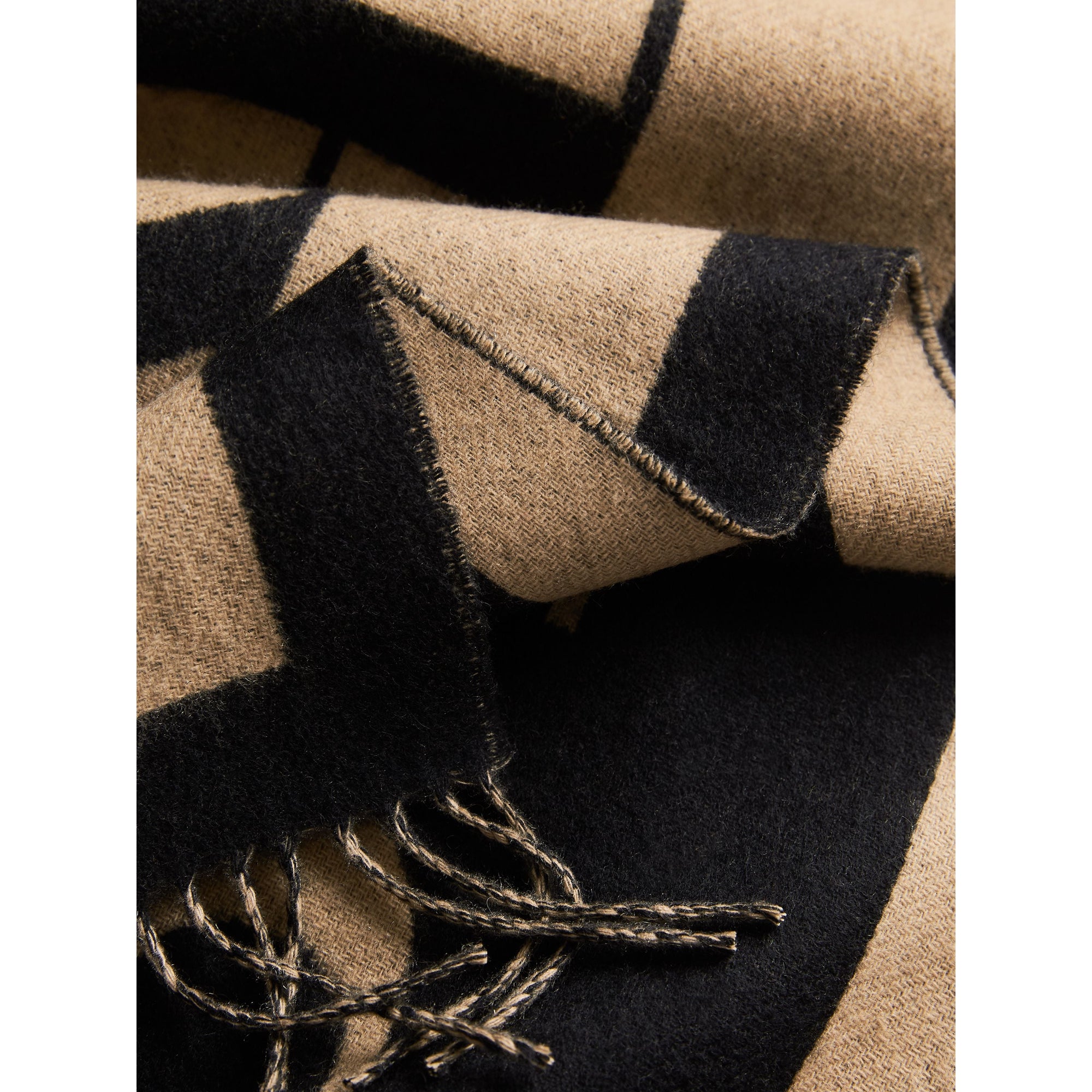CAMEL Écharpe en cachemire avec emblème Burberry