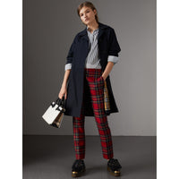 NATURAL/BLACK Petit sac The Banner en cuir et coton House check