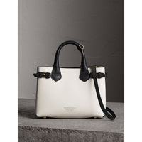 NATURAL/BLACK Petit sac The Banner en cuir et coton House check