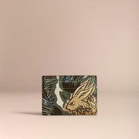 SAGE GREEN Porte-cartes en cuir à imprimé Bestiaire