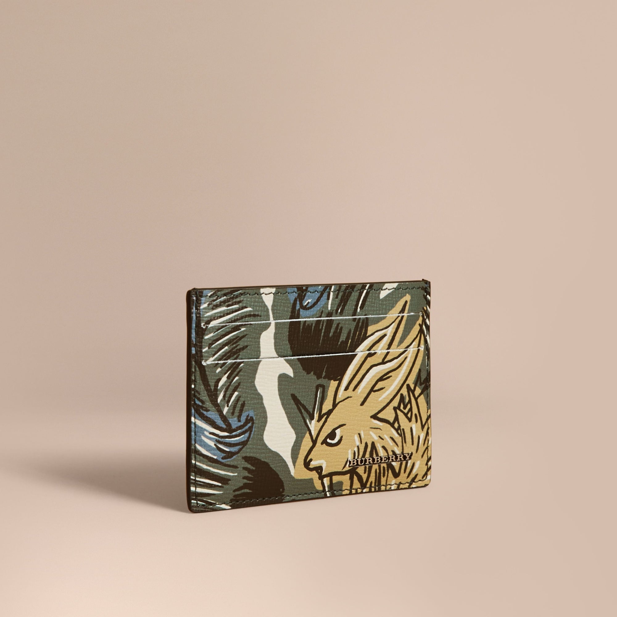 SAGE GREEN Porte-cartes en cuir à imprimé Bestiaire