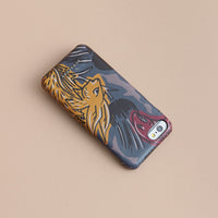 NAVY GREY Étui pour iPhone 7 en cuir London à imprimé Bestiaire