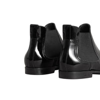 BLACK Bottines Chelsea en cuir poli