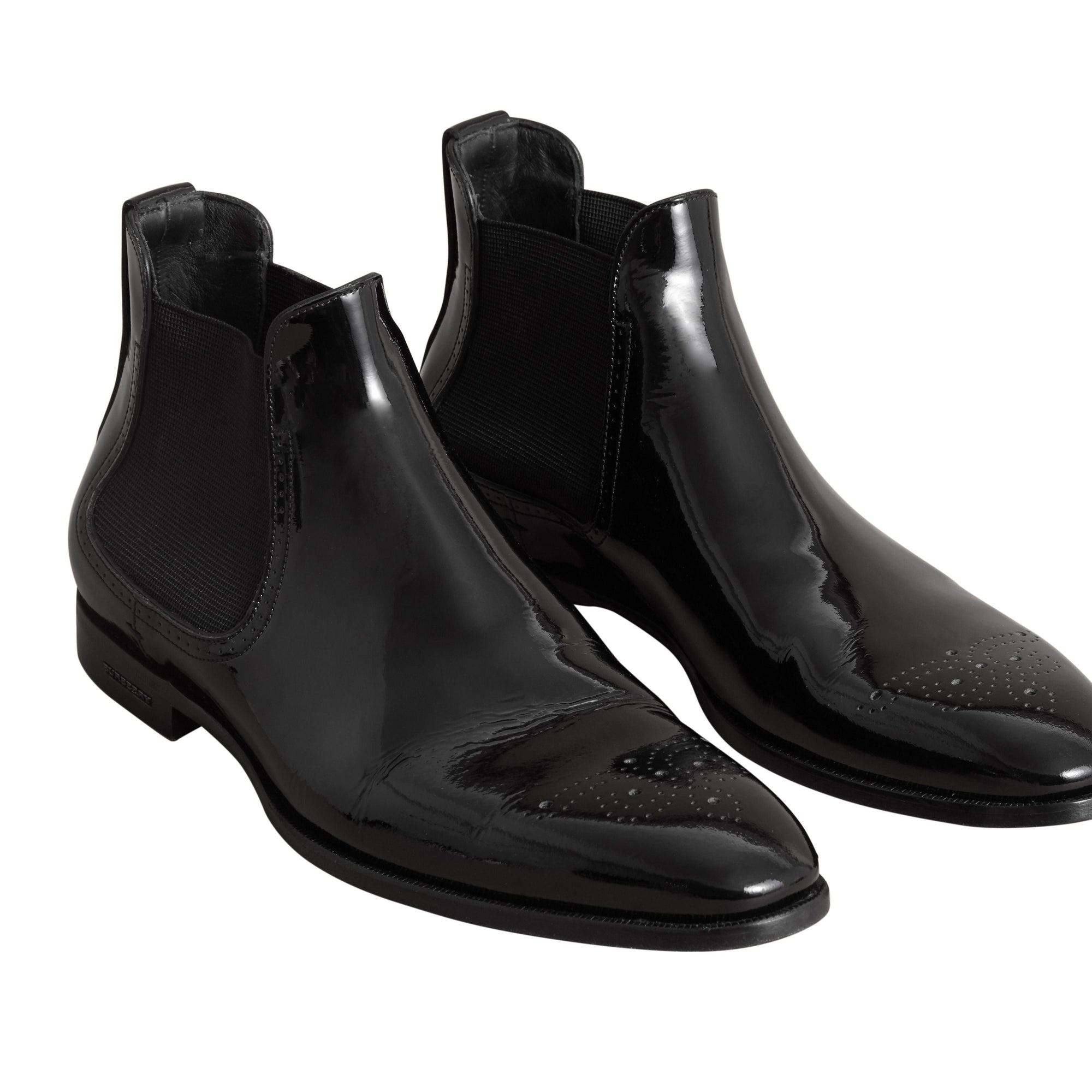 BLACK Bottines Chelsea en cuir poli