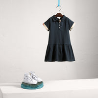 NAVY Robe taille basse en piqué de coton extensible