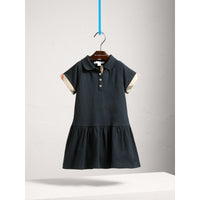 NAVY Robe taille basse en piqué de coton extensible