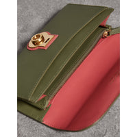 MSS GREEN/BLSM PINK Portefeuille continental en cuir trench bicolore