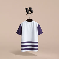 BRIGHT NAVY T-shirt en coton à rayures avec imprimé Gentleman barbu