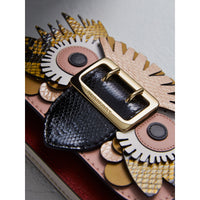 ASH ROSE Mini sac The Buckle en cuir et peau de serpent à motif Bestiaire
