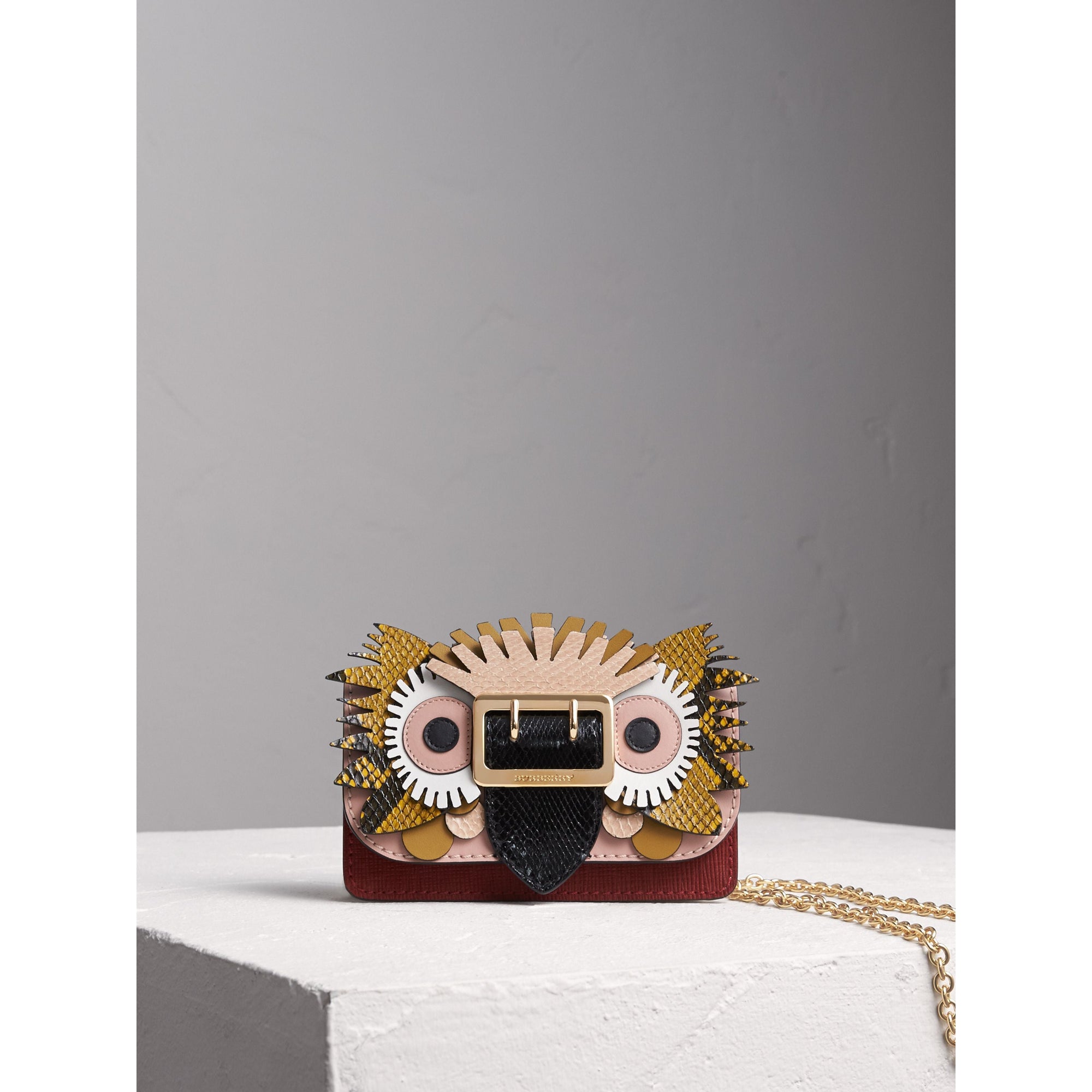 ASH ROSE Mini sac The Buckle en cuir et peau de serpent à motif Bestiaire