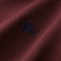 DEEP CLARET Polo bicolore en piqué de coton avec patte à motif check