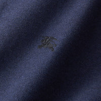 NAVY MELANGE Polo bicolore en piqué de coton avec patte à motif check