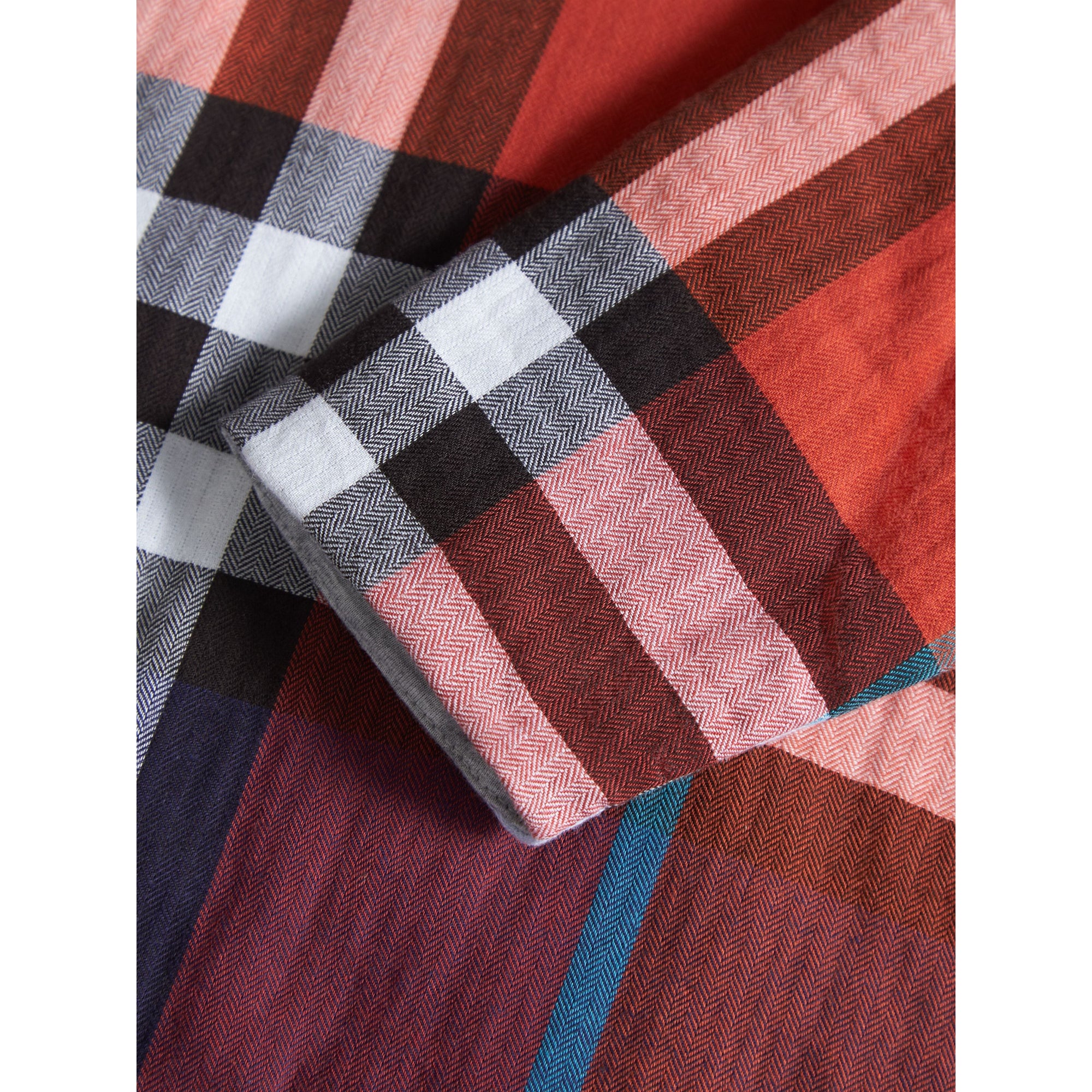ORNGE RED/CRNFLRW BL Combinaison en coton matelassé à motif check