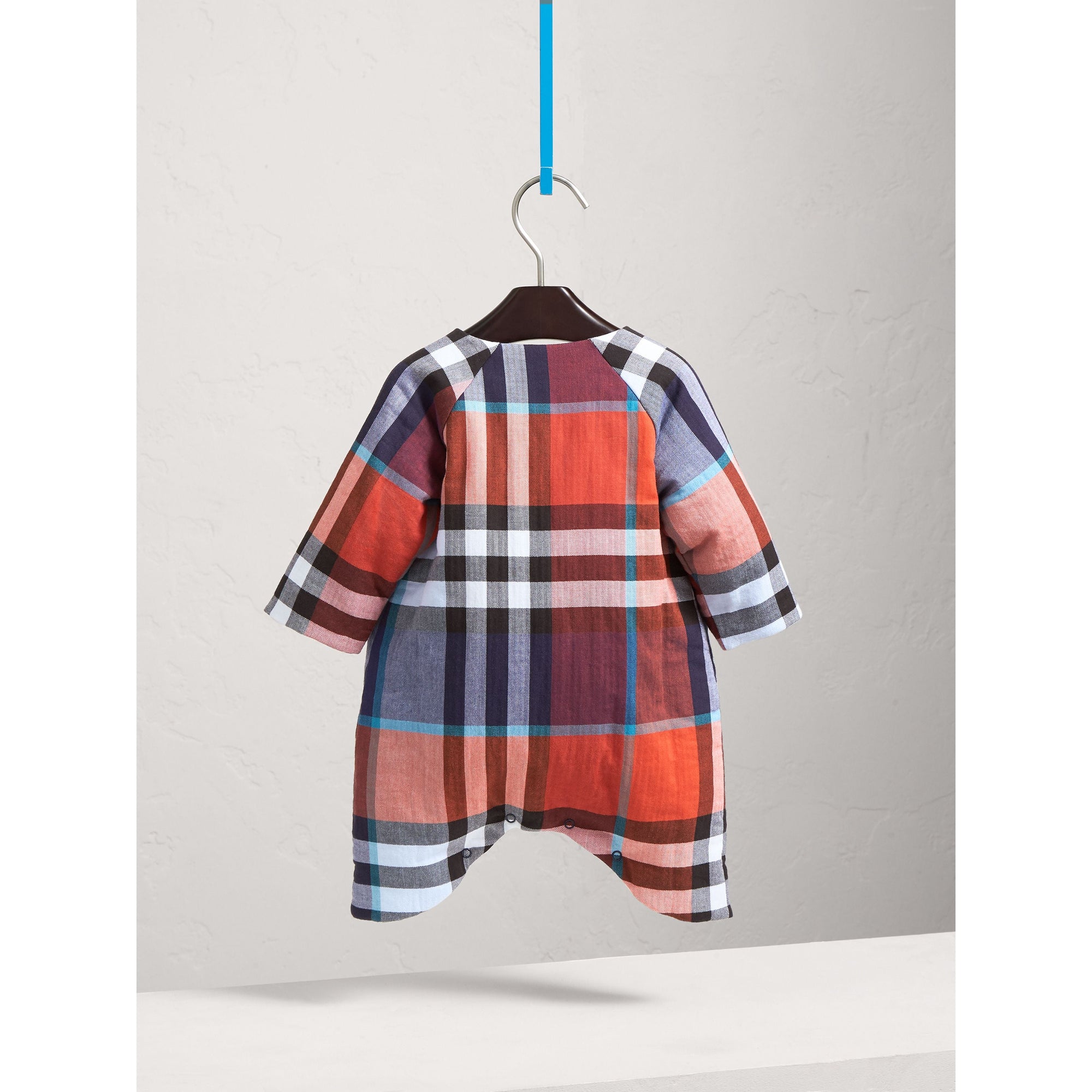 ORNGE RED/CRNFLRW BL Combinaison en coton matelassé à motif check