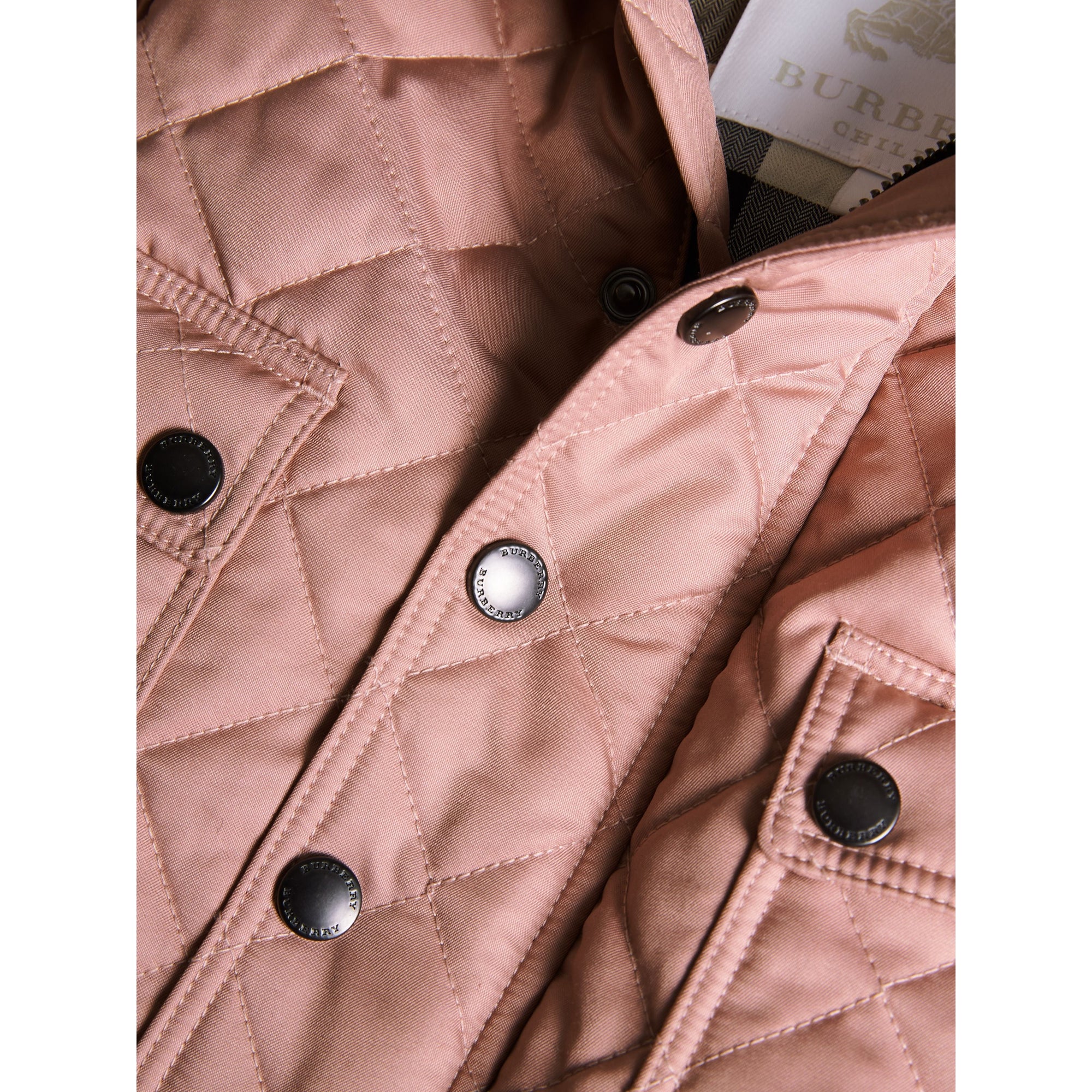 PALE ROSE Veste matelassée avec capuche amovible