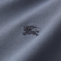 STONE BLUE Polo bicolore en piqué de coton avec patte à motif check