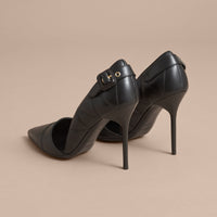 BLACK Escarpins d'Orsay en cuir matelassé
