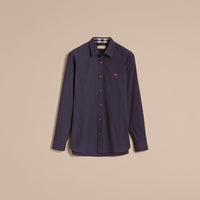 NAVY Chemise en popeline de coton avec boutons en résine