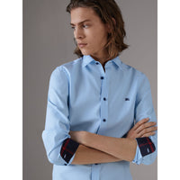 PALE BLUE Chemise en popeline de coton avec boutons en résine