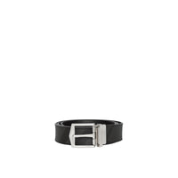 CHARCOAL/BLACK Ceinture réversible en tissu London check et cuir