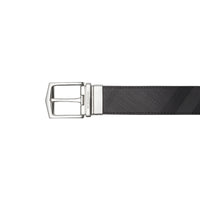 CHARCOAL/BLACK Ceinture réversible en tissu London check et cuir