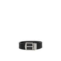 CHARCOAL/BLACK Ceinture réversible en tissu London check et cuir