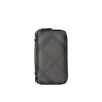 CHARCOAL/BLACK Portefeuille de voyage à motif London check