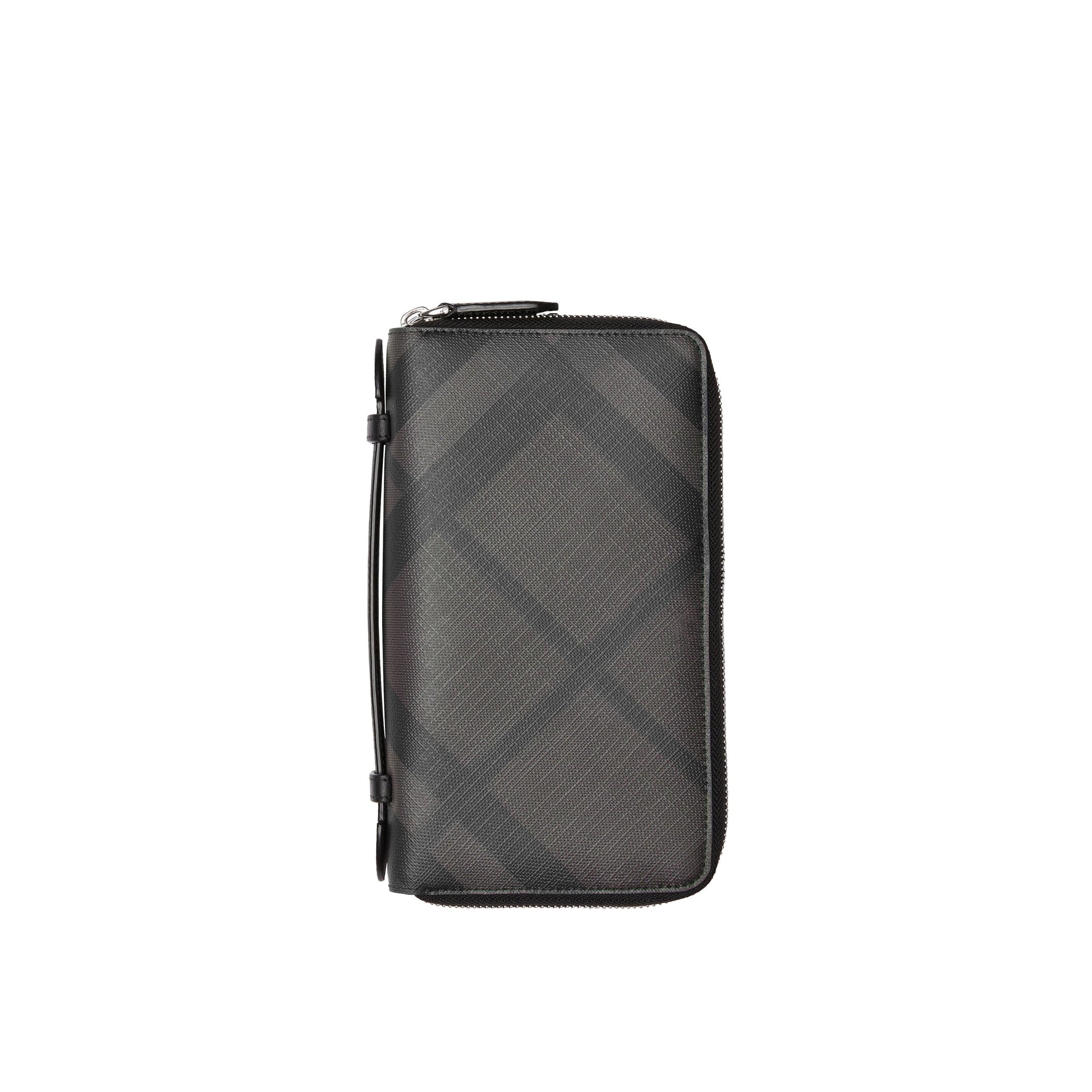 CHARCOAL/BLACK Portefeuille de voyage à motif London check