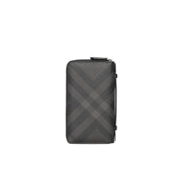 CHARCOAL/BLACK Portefeuille de voyage à motif London check