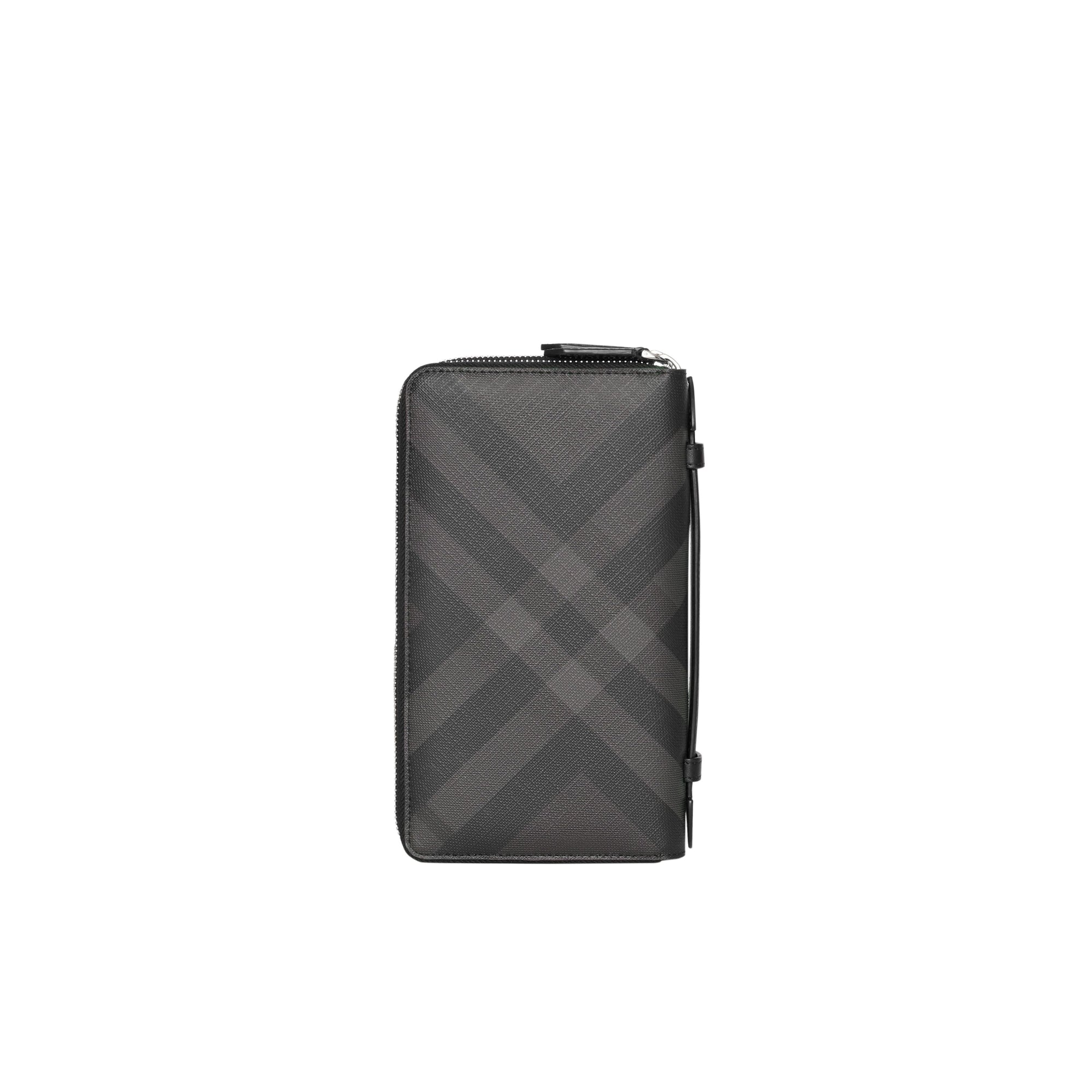 CHARCOAL/BLACK Portefeuille de voyage à motif London check