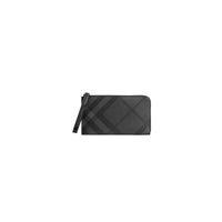 CHARCOAL/BLACK Portefeuille de voyage à motif London check