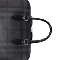 CHARCOAL/BLACK Attaché-case medium à motif London check avec éléments en cuir