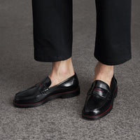 BLACK Mocassins Penny Loafers en cuir bicolore